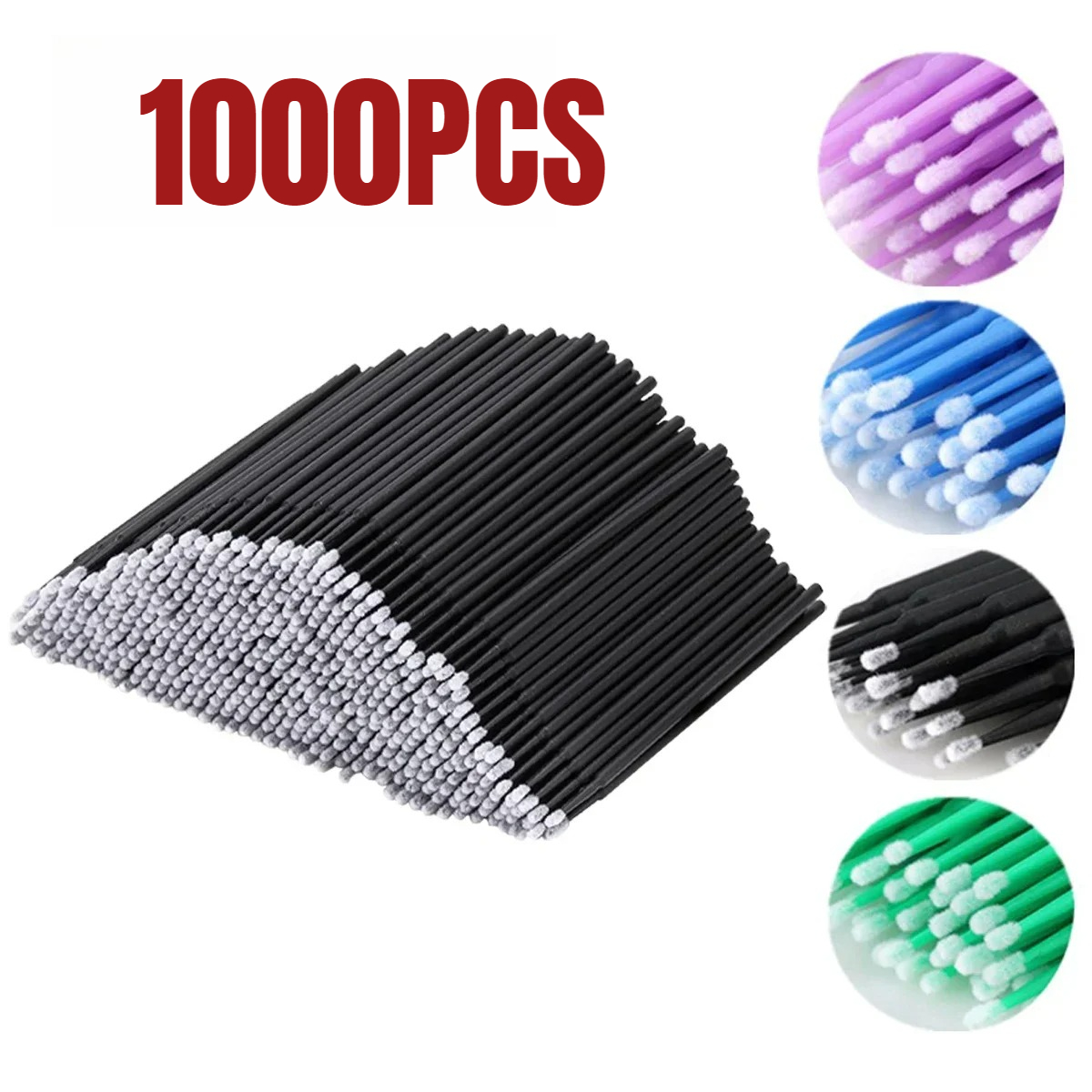 Beauty Makeup Products - 1000/500 قطعة فرشاة تنظيف الرموش ملونة