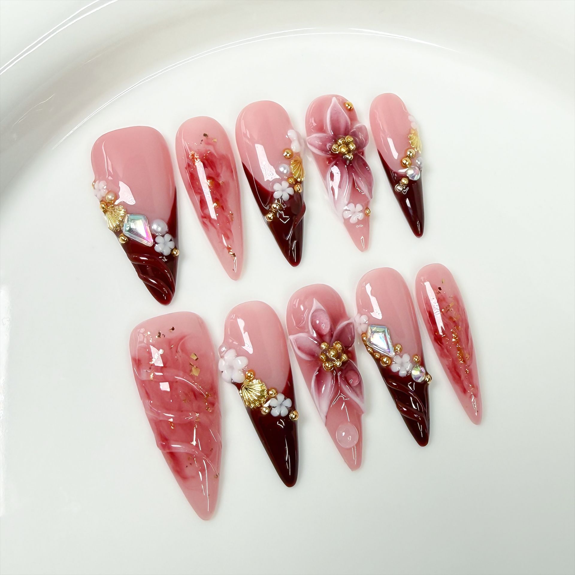 Nail Extension Tips - 10 قطعة ريترو طويل خنجر وهمية