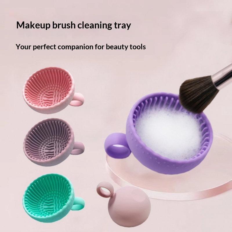 Beauty Makeup Eyeshadow - منظف فرش المكياج، وعاء سيليكون ناعم