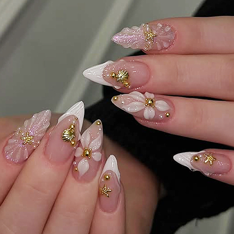 Nail Extension Tips - 24 قطعة أظافر صناعية جاهزة لاصقة