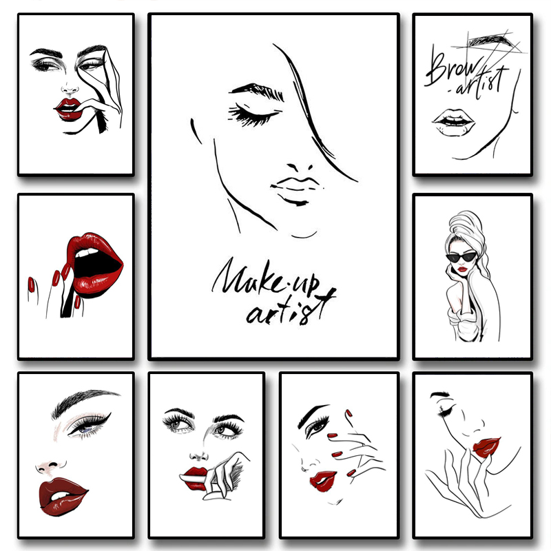 Beauty Makeup Hd - لوحة فنية جدارية عصرية للمكياج بتصميم