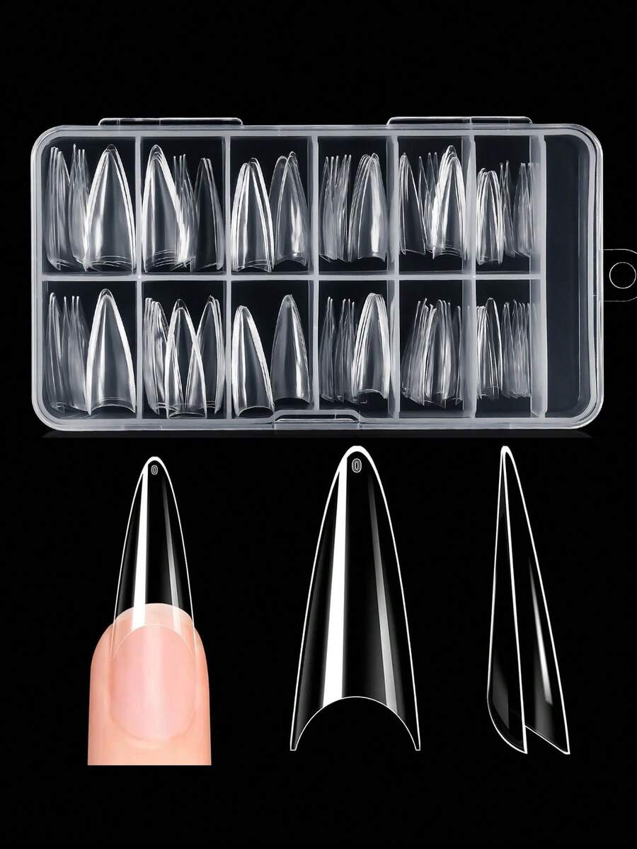 Nail Extension Tips - ١٢٠ قطعة من أظافر الأكريليك الشفافة