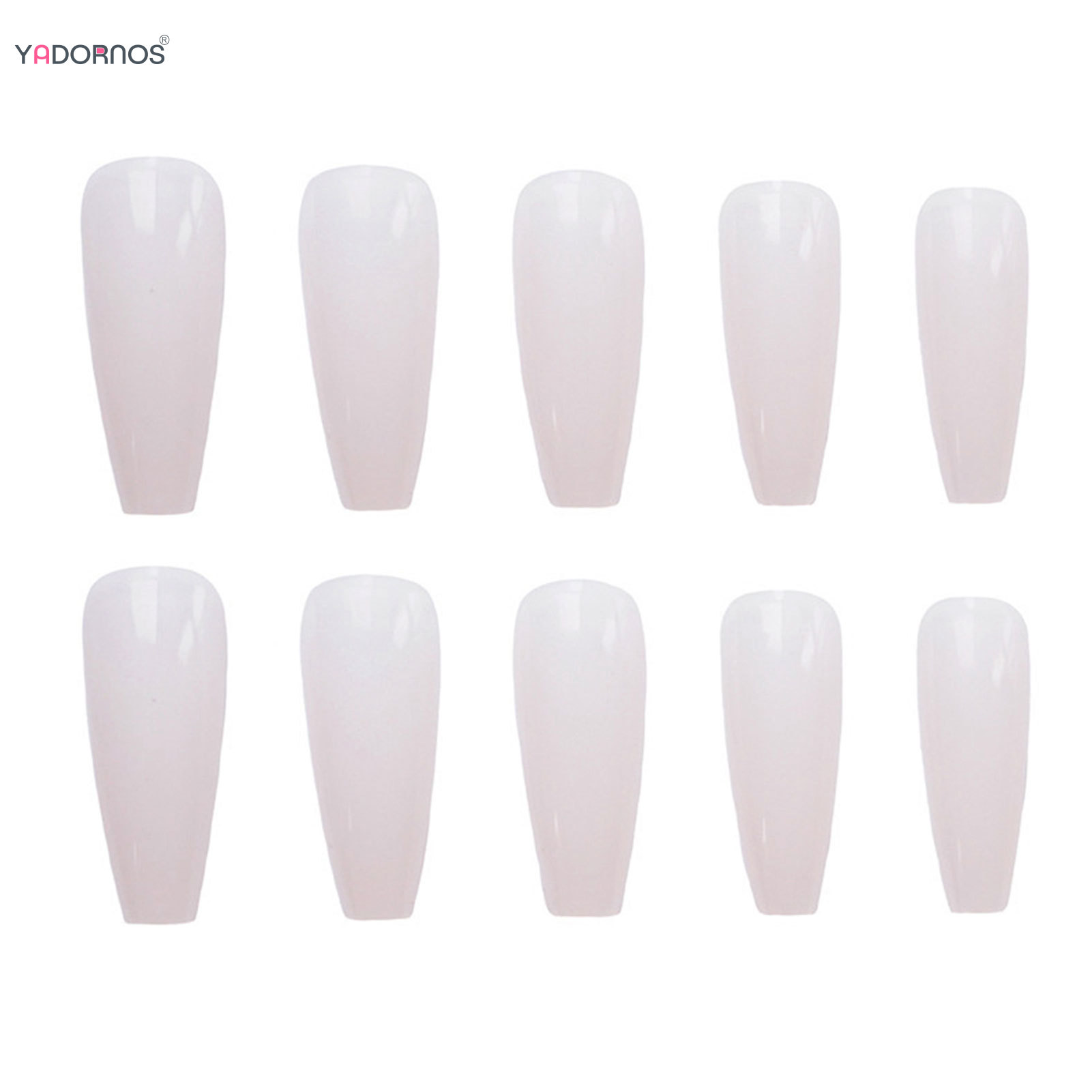 عارية اللون طويل الباليه الأظا - مراجعة Nail Extension Tips وسعره