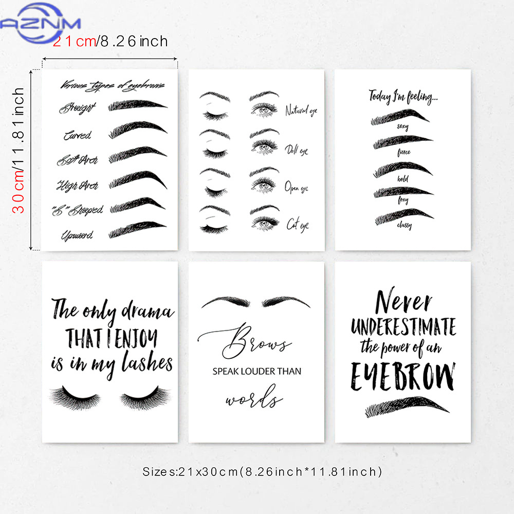 مجموعة من 6 لوحات فنية جدارية  - مراجعة Makeup Is Beauty Quotes وسعره