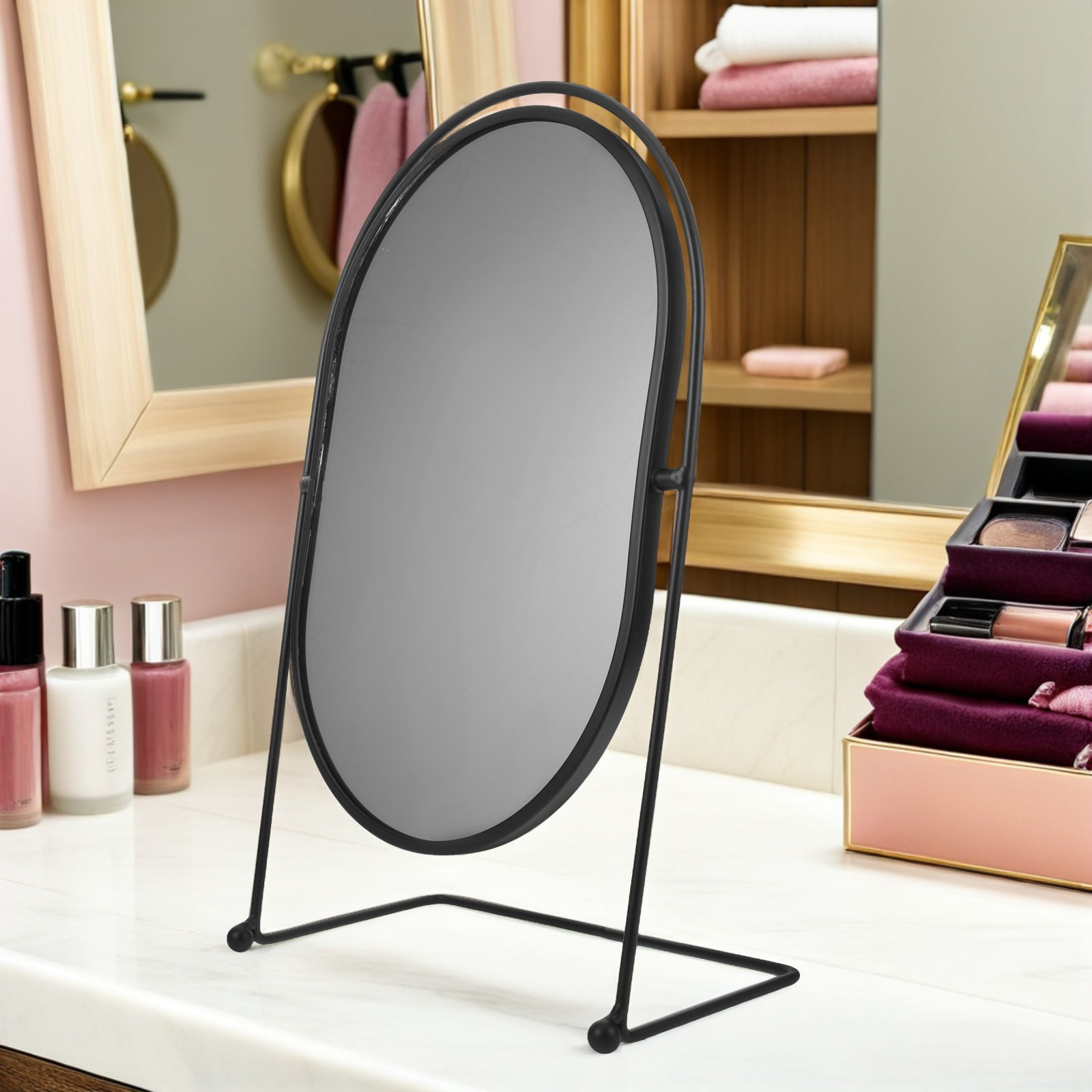 مرآة مكياج بيضاوية مدمجة مع حا - مراجعة Beauty Makeup Hd وسعره